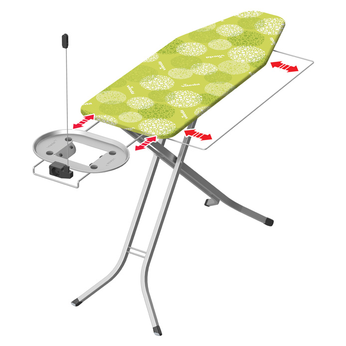 Perfect 2in1 Plus - Adjustable Extra Wide Ironing Board with Steam Generator Rest, Plug Socket and Cable Holder