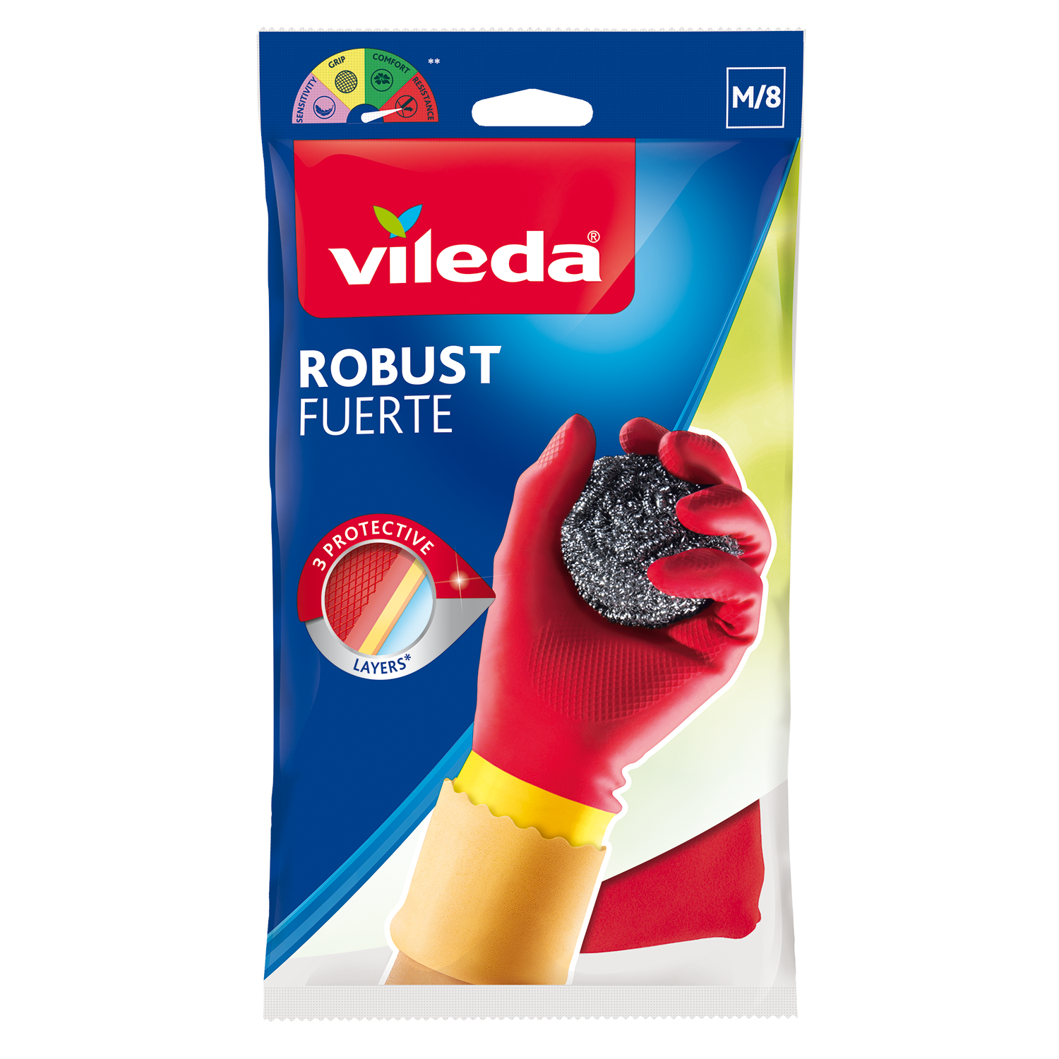 Gants en caoutchouc à toute épreuve Vileda Robust – pour un nettoyage intensif