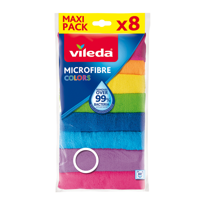 Vileda All-Purpose Cloth 4+2Pcs, Powerful Cleaning, Water-Absorbent,  Durable